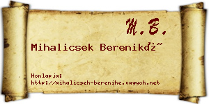Mihalicsek Bereniké névjegykártya